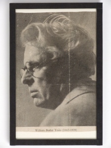 This image of W B Yeats  hangs on the wall of Shaw's study and is taken from the poet's obituary.